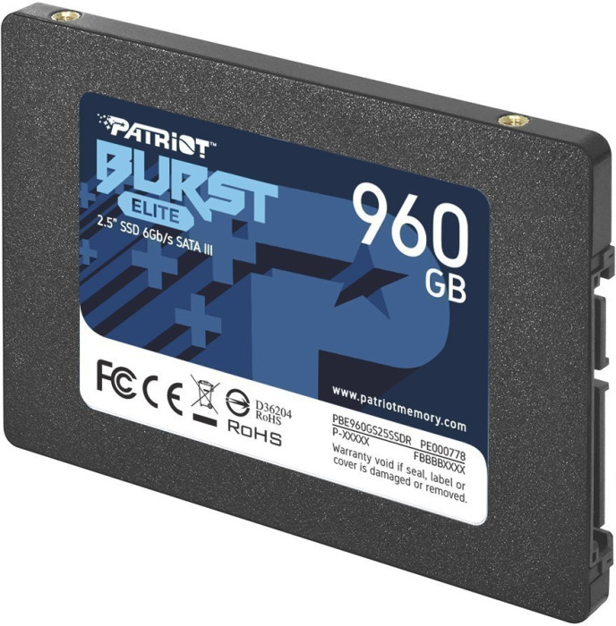 Накопитель SSD 960Gb Patriot Burst Elite (PBE960GS25SSDR)