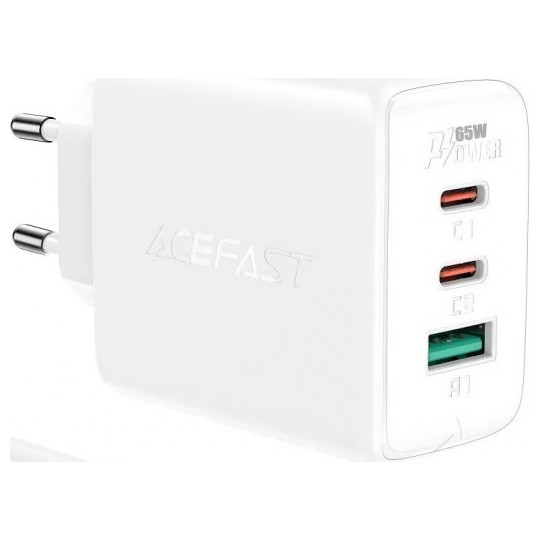 Зарядное устройство ACEFAST A13 65W USB-C+USB-С+USB Белый | Фото 1 из 3