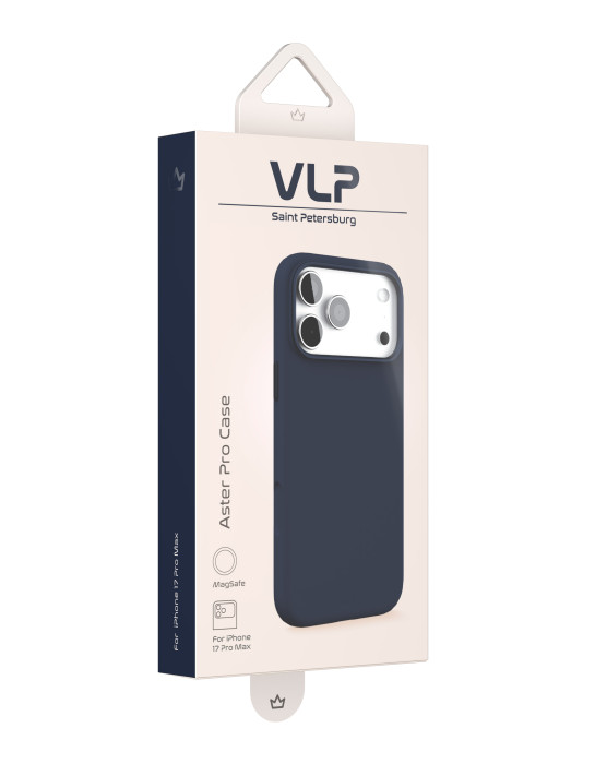 Чехол защитный VLP Aster Pro Case с MagSafe для iPhone 17 Pro, темно-синий