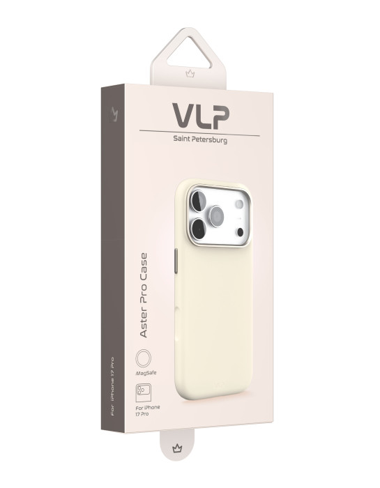 Чехол защитный VLP Aster Pro Case с MagSafe для iPhone 17 Pro, белый