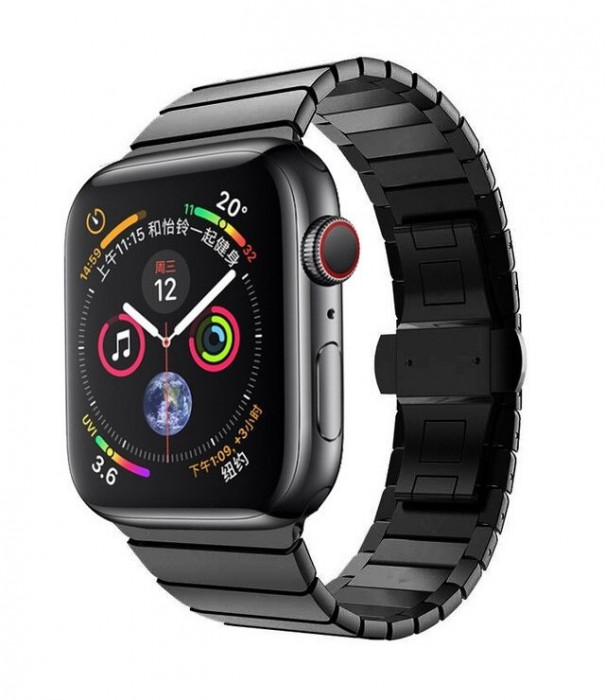 Ремешок Gurdini Stainless Steel Link Bracelet для Apple Watch 42/44/45mm Черный (Black) | Фото 2 из 2