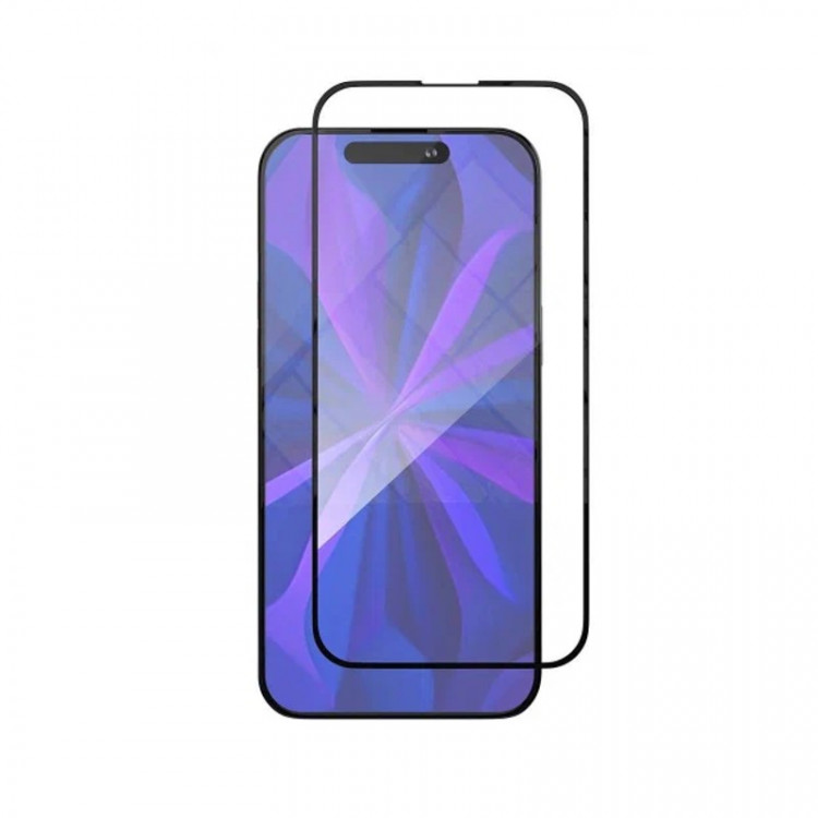 Стекло защитное 2.5D VLP Для iPhone 15 Pro Max с черной рамкой Матовое