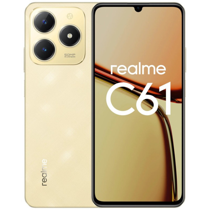 Смартфон Realme C61 6/128GB Золотой (Gold) EAC | Фото 1 из 3
