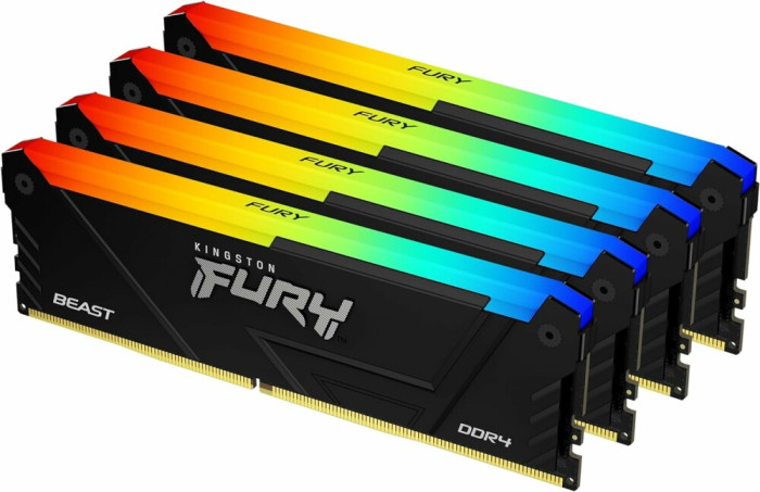 Оперативная память 32Gb DDR4 3600MHz Kingston Fury Beast Black RGB (KF436C17BB2AK4/32) (4x8Gb KIT)