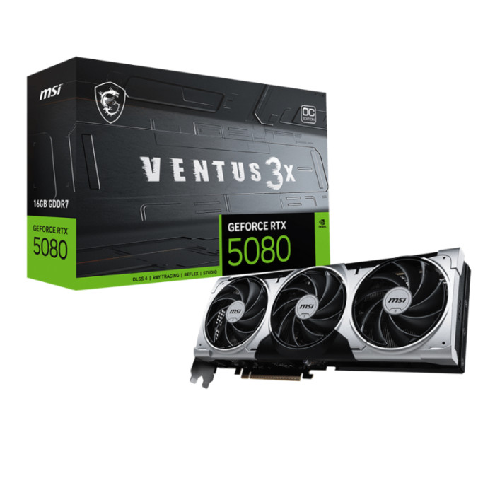 Видеокарта NVIDIA GeForce RTX 5080 MSI 16Gb (RTX 5080 16G VENTUS 3X OC PLUS) | Фото 1 из 1