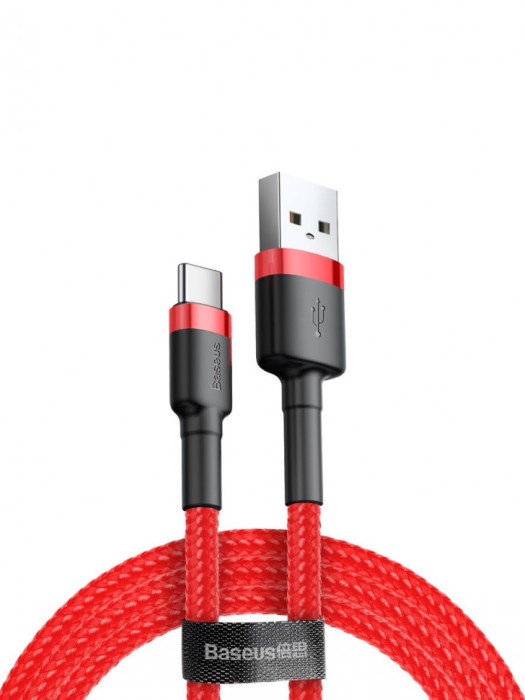 Кабель Baseus cafule Cable USB For Type-C 3A 1M Красный (CATKLF-B09) | Фото 3 из 3