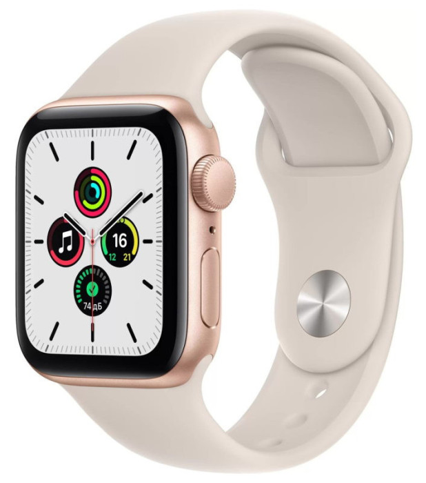 Умные часы Apple Watch SE GPS 40mm Aluminum Case with Sport Band Золотистый/Сияющая звезда