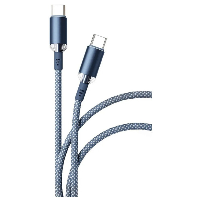 Кабель VLP Nylon Cable USB C - USB C, 100W, 1.2м, темно-синий