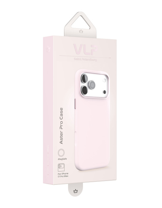 Чехол защитный VLP Aster Pro Case с MagSafe для iPhone 17 Pro Max, розовый