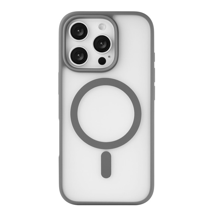 Чехол защитный uBear Cloud Mag Case для iPhone 16 Pro, MagSafe совместимый, усиленный, силк-тач, Cерый | Фото 1 из 5