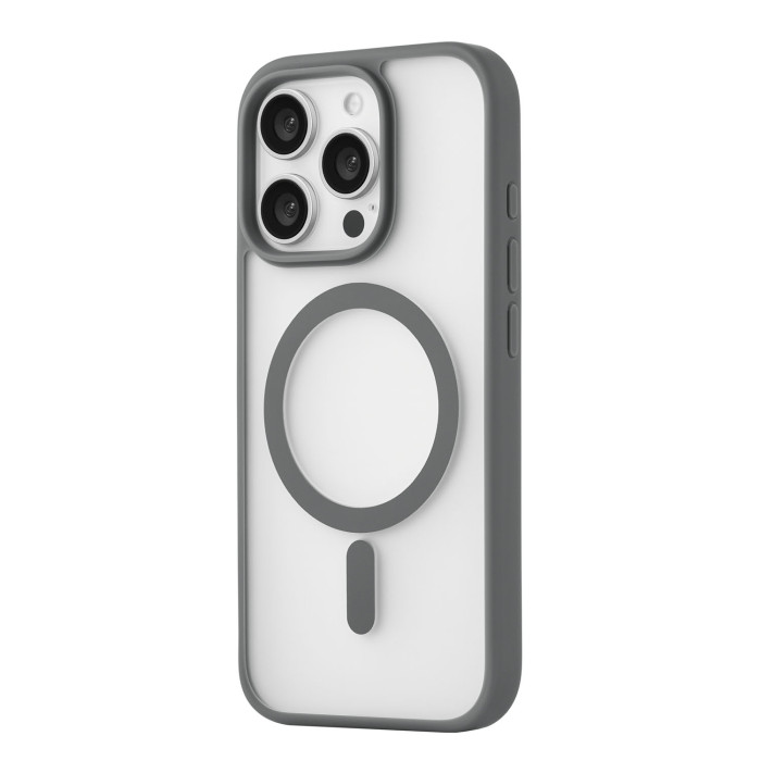 Чехол защитный uBear Cloud Mag Case для iPhone 16 Pro, MagSafe совместимый, усиленный, силк-тач, Cерый | Фото 5 из 5