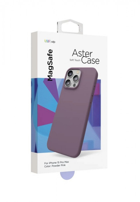 Чехол защитный VLP Aster Case с MagSafe для iPhone 15 Pro Max пудровый | Фото 2 из 4