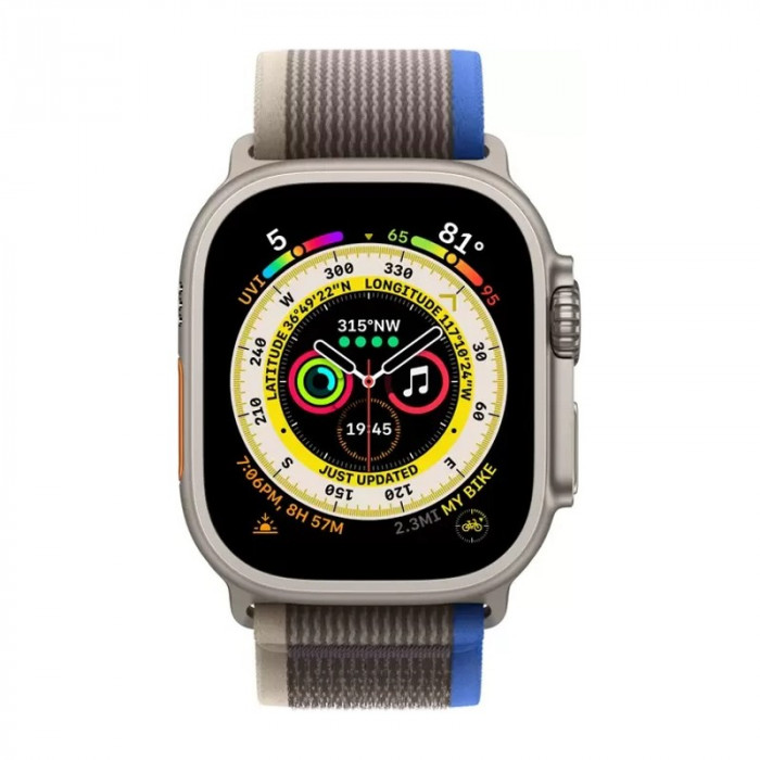 Умные часы Apple Watch Ultra 49mm GPS + Cellular Titanium Case with Blue/Gray Trail Loop | Фото 2 из 4