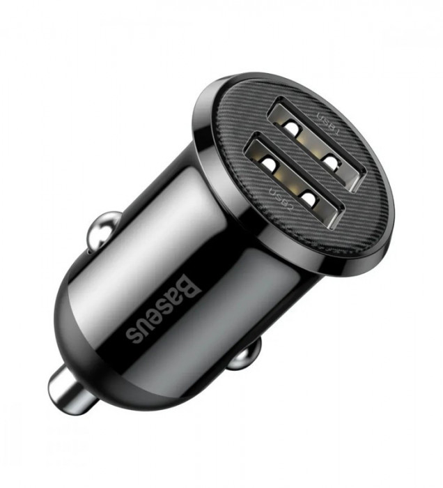 Автомобильное зарядное устройство Baseus Grain Pro 24W 2USB Черный | Фото 6 из 6