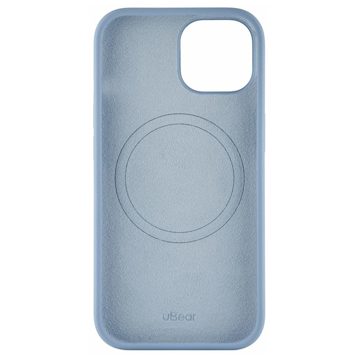 Чехол защитный uBear Touch Mag Case, iPhone 15, MagSafe, силикон, голубой
