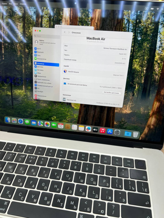 Б/У Ноутбук Apple MacBook Air 15 2024 MRYR3 (Apple M3, 8GB/256GB, 10-Core GPU) Золотой (Starlight) | Фото 5 из 6