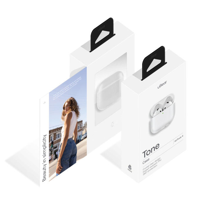 Чехол uBear для AirPods 4 Tone Case, 1,8 мм, TPU, усиленный, Прозрачный | Фото 2 из 5