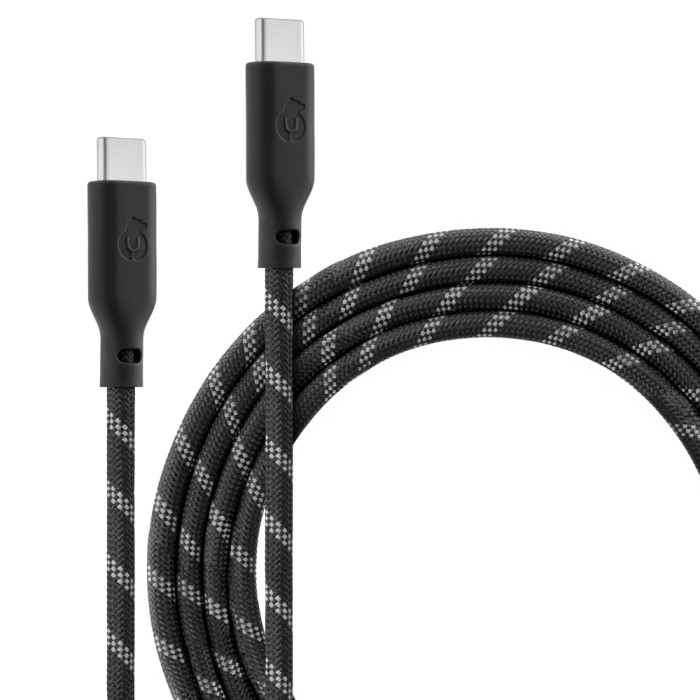 Кабель зарядный uBear Trend Cable USB-C/USB-C 1.2м, 60W, Черно-Бежевый | Фото 2 из 5