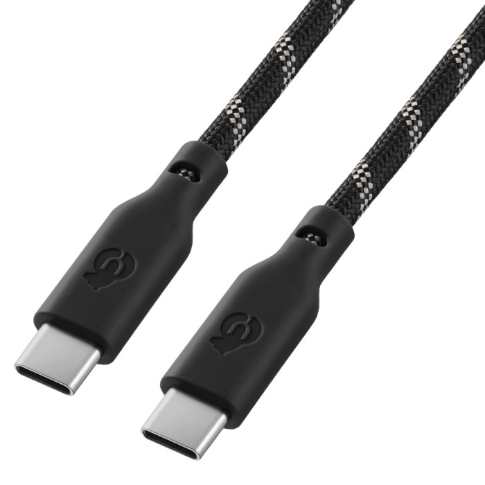 Кабель зарядный uBear Trend Cable USB-C/USB-C 1.2м, 60W, Черно-Бежевый | Фото 1 из 5