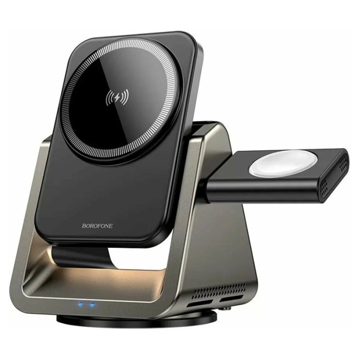 Беспроводное зарядное устройство BOROFONE BQ30 15W Metal Gray | Фото 1 из 1