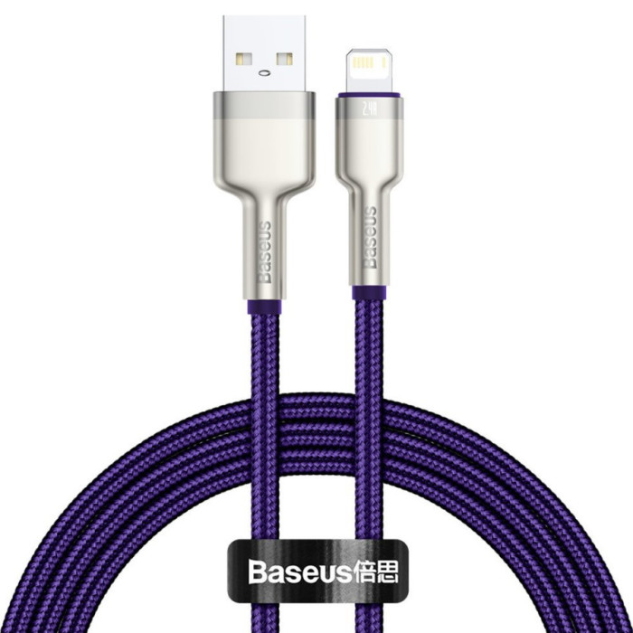 Кабель Baseus Cafule Series Metal Data Cable USB to Lightning PD 20W 1m Фиолетовый (CALJK-A05) | Фото 1 из 1