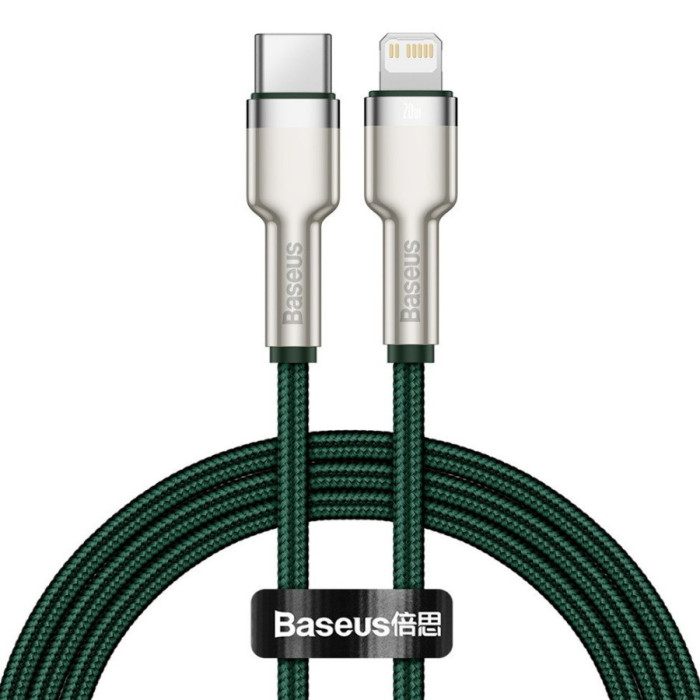 Кабель Baseus Cafule Series Metal Data Cable Type-C to Lightning PD 20W 1m Зеленый (CALJK-A06) | Фото 3 из 3