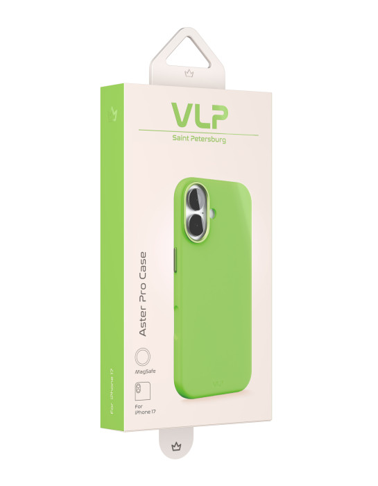 Чехол защитный VLP Aster Pro Case с MagSafe для iPhone 17, лайм