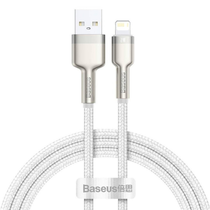 Кабель Baseus Cafule Series Metal Data Cable USB to Lightning PD 20W 1m Белый (CALJK-A02) | Фото 1 из 1