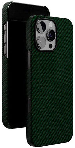 Чехол защитный VLP Kevlar Case с MagSafe для iPhone 16 Pro Max Зеленый