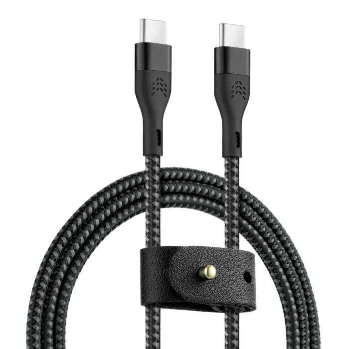 Зарядный кабель Rocket Premium Urban Nylon Braid Type-C/Type-C 1м Черный