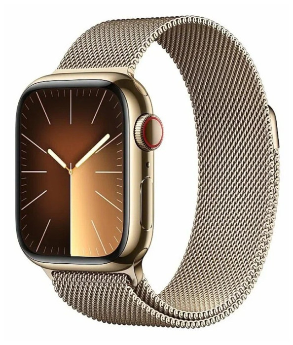 Умные часы Apple Watch Series 9 41mm Stainless Steel Case Milanese Loop Gold | Фото 4 из 4