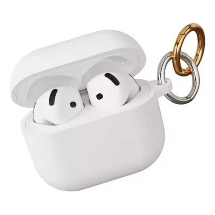 Чехол силиконовый VLP Charm Case для AirPods 4, белый