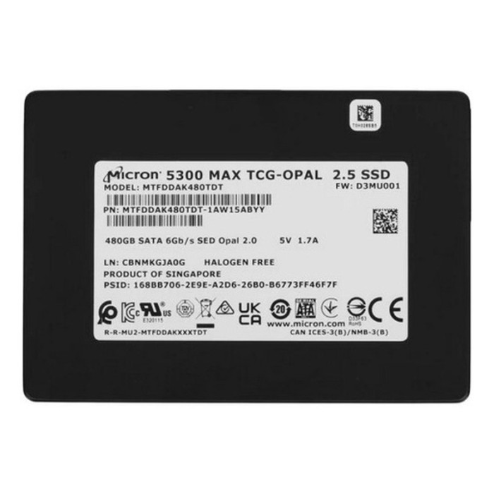 Накопитель SSD 480Gb Micron 5300 Max (MTFDDAK480TDT)